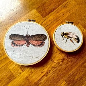 Set of 2 decorative embroidery hoops.